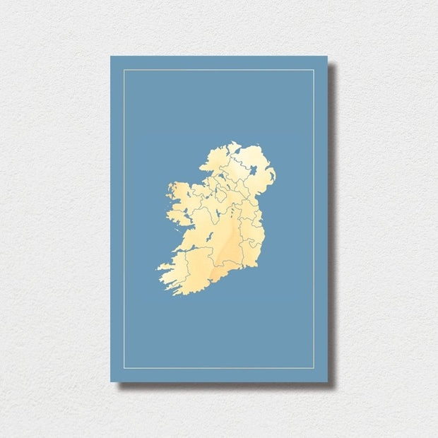 Ireland Blue Map - Sixth City Design