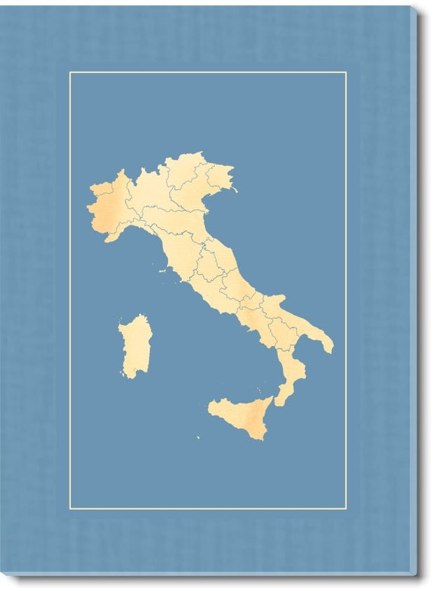 Italy Blue Map - Sixth City Design