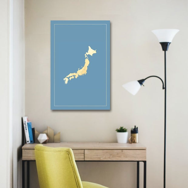 Japan Blue Map - Sixth City Design