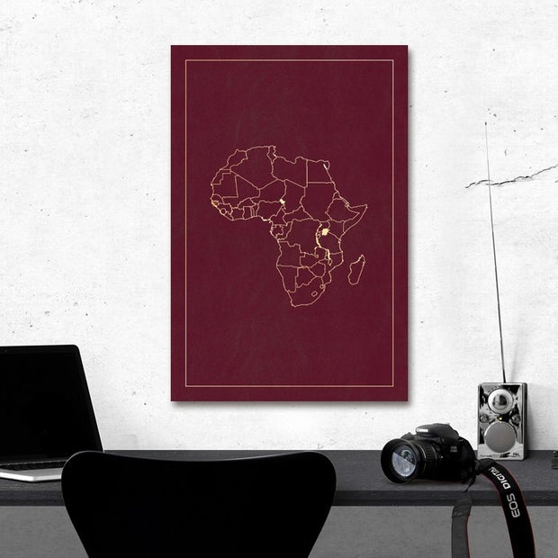 Africa Red Map - Sixth City Design